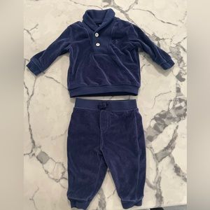 Polo Ralph Lauren navy velour sweatsuit 6 month baby boy